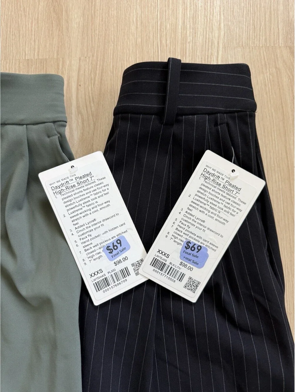 NWT Lululemon Bundle of (2) Daydrift Pleated High-Rise Shorts 7